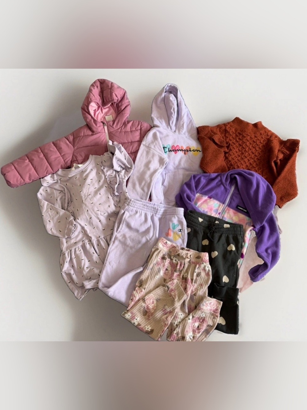 Girls Size 4T Clothing Lot | 8 Pieces | Fall Winter Hoodie Sweatpants Jacket